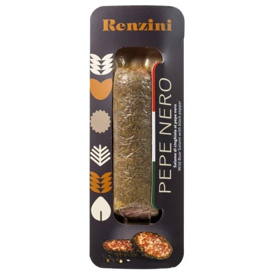 SALAME DI CINGHIALE AL PEPE NERO RENZINI a fette