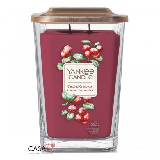 YANKEE CANDLE (CANDELA QUADRATA GRANDE)-CANDIED CRANBERRY