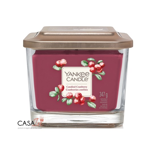 YANKEE CANDLE (CANDELA QUADRATA MEDIA)-CANDIED CRANBERRY